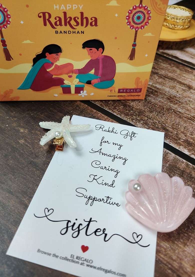 Girls Set Of 2 Hair Accessory Rakhi Gift Set - Indya