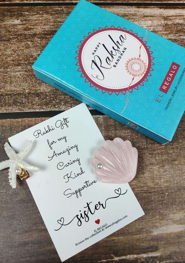 Girls Set Of 2 Hair Accessory Rakhi Gift Set - Indya