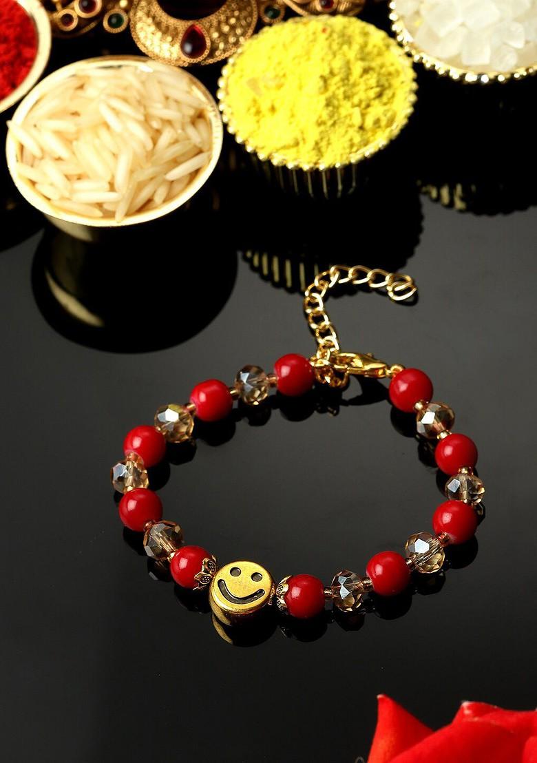 Artificial Stones Studded With Smiley Rakhi Gift Set - Indya