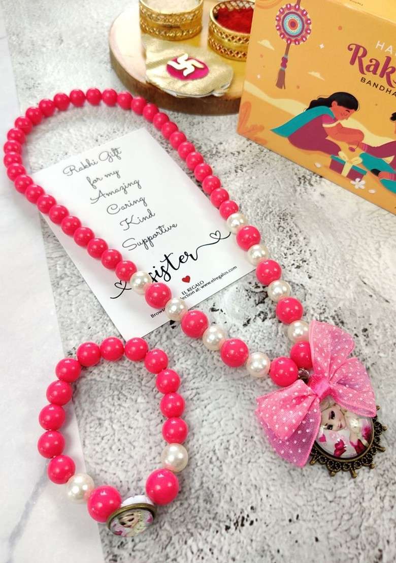 Girls Set Of 2 Frozen Jewellery Rakhi Gift Set - Indya