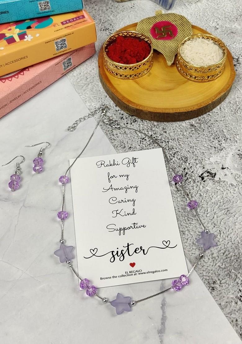 Girls Set Of 2 Jewellery Rakhi Gift Set - Indya