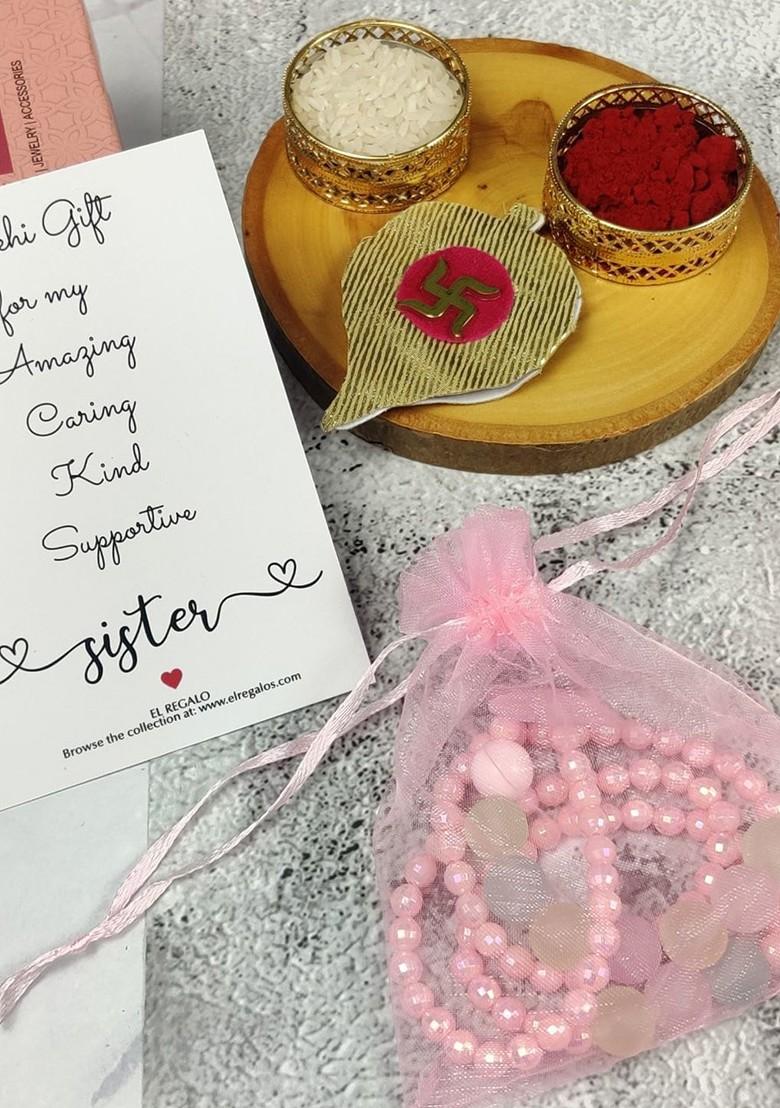 Girls Set Of 2 Jewellery Rakhi Gift Set - Indya