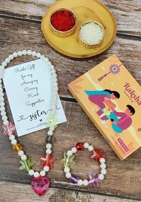 Girls Set Of 2 Jewellery Rakhi Gift Set