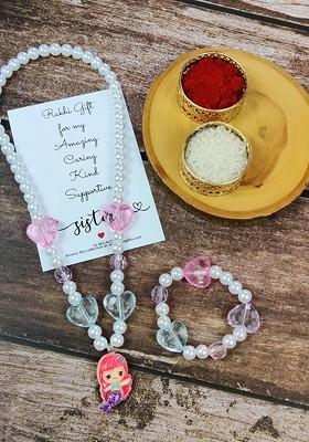 Girls Set Of 2 Jewellery Rakhi Gift Set