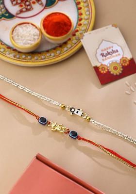 Boys Astronaut And Monkey With Evil Eye Rakhi With Roli Chawal And Card