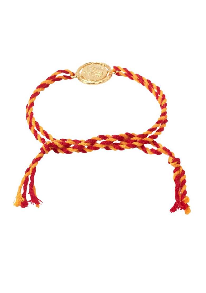 Gold Boys Gold Plated Thread Rakhi - Indya