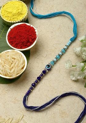 Goldtoned Evil Eye Rakhi Gift Set