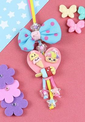 Polka Dot Bow Charm Lumba Rakhi With Roli Chawal