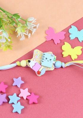 Blue Boys Thread Rakhi With Roli Chawal