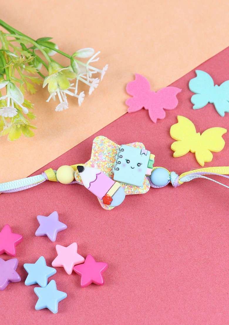 Blue Boys Thread Rakhi With Roli Chawal - Indya