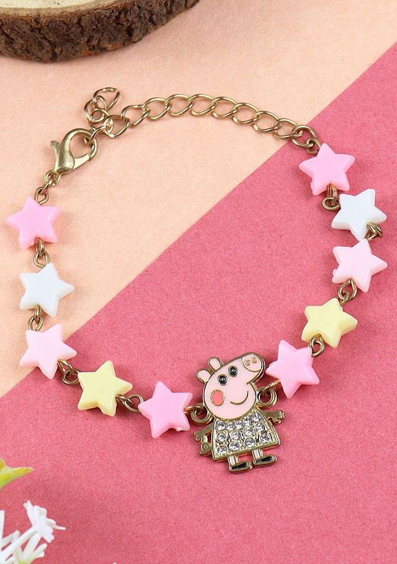 Pig Cartoon Bracelet Rakhi With Roli Chawal - Indya