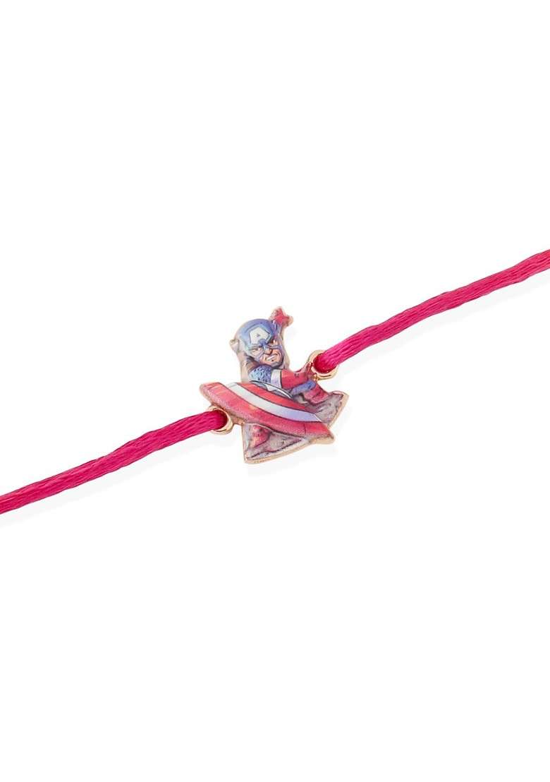 Purple Kids Set Of 2 Cartoon Character Purple And Red Thread Rakhi With Roli Chawal Chandan - Indya