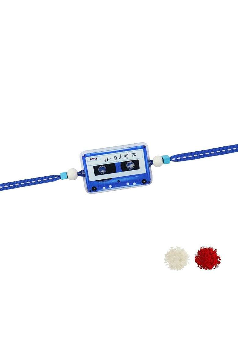 Music Cassette Best Of 90S Kids Thread Bracelet Rakhi With Roli Chawal - Indya