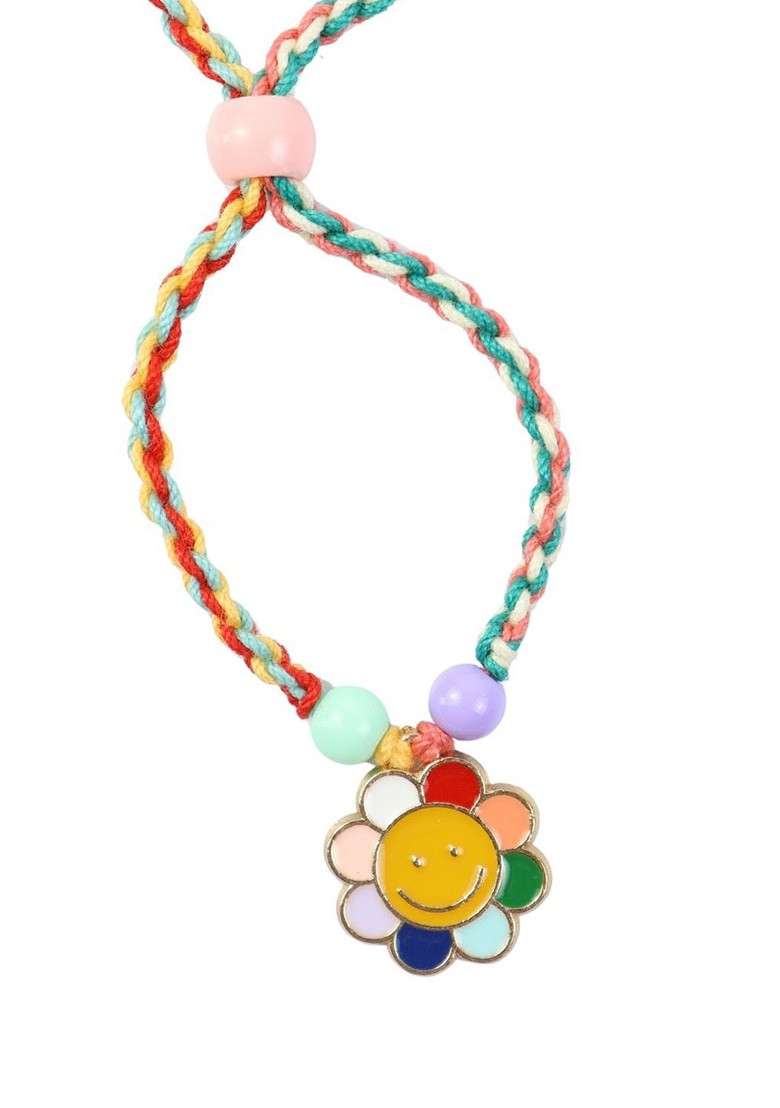 Smiley Kids Wraparound Bracelet Rakhi With Roli Chawal - Indya