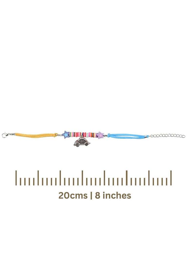 Car Stars Kids Wraparound Bracelet Rakhi With Roli Chawal - Indya