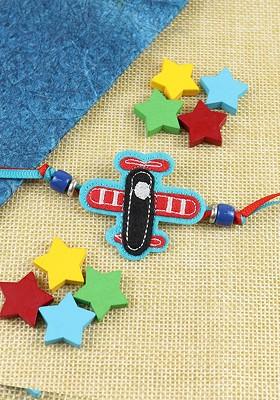 Rocket Kids Thread Bracelet Rakhi With Roli Chawal