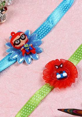 Kids Set Of 2 Superheroes Rakhi
