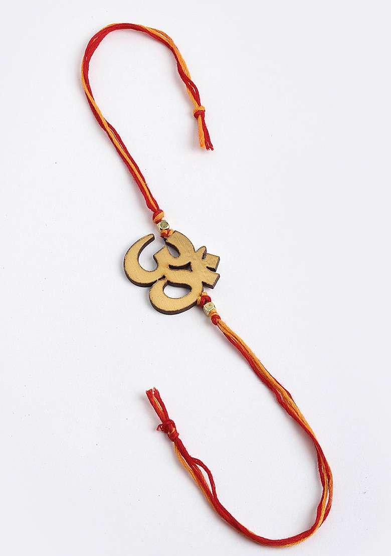 Men Om Handcrafted Rakhi With Mug Gift Set - Indya