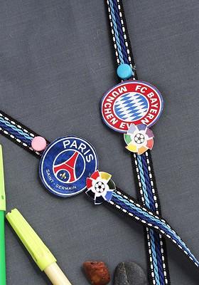 Pack Of 4 Multicoloured Rakhi With Roli Chawal Set