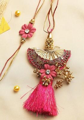 Pack Of 4 Multicoloured Rakhi With Roli Chawal Set