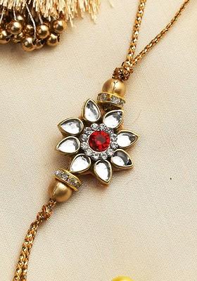 Pack Of 3 Multicoloured Rakhi With Roli Chawal Set