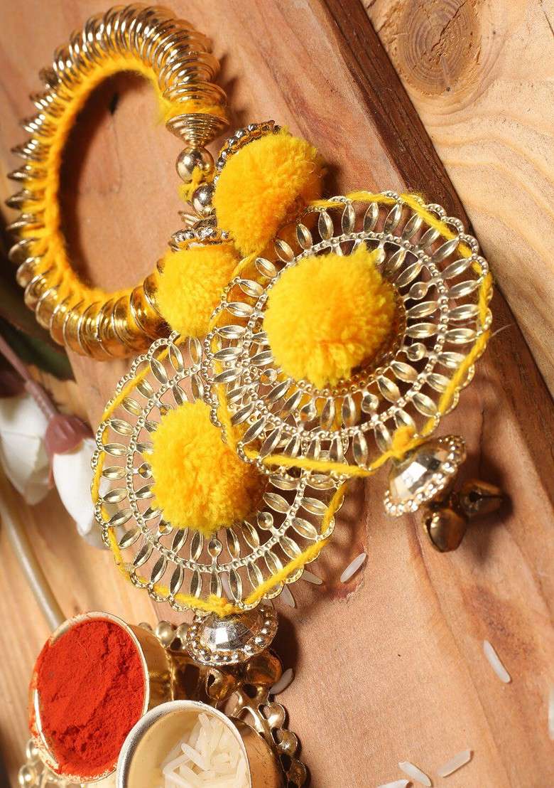 Yellow Bracelet Rakhi - Indya