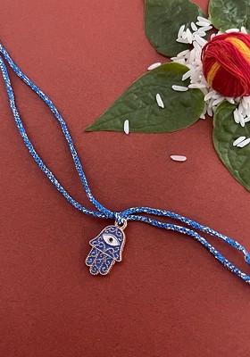 Men Blue Hamsa Evil Eye Thread Rakhi