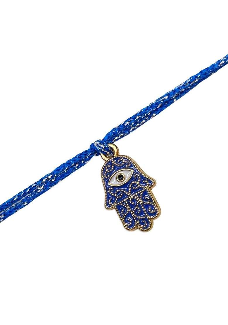 Men Blue Hamsa Evil Eye Thread Rakhi - Indya