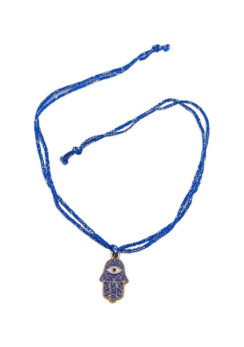 Men Blue Hamsa Evil Eye Thread Rakhi - Indya
