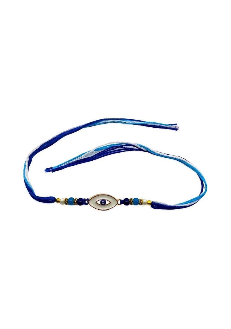 Men Blue Evil Eye Thread Rakhi - Indya