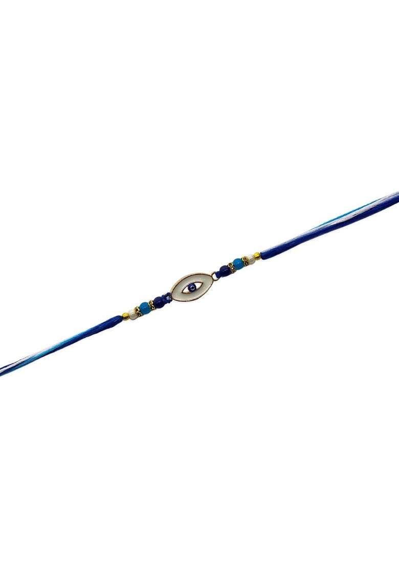 Men Blue Evil Eye Thread Rakhi - Indya