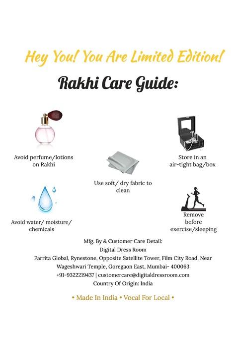 Men Red And Blue Beaded And Lord Ganesh And Om Charm Rakhi With Roli