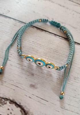 Blue Evil Eye Rakhi And Greeting Card Set