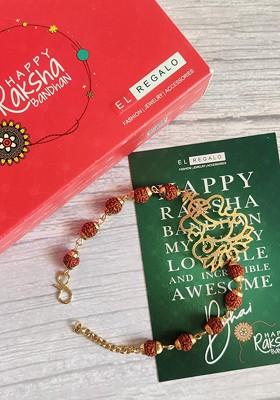 Gold Toned Lord Ganesha Rakhi Combo