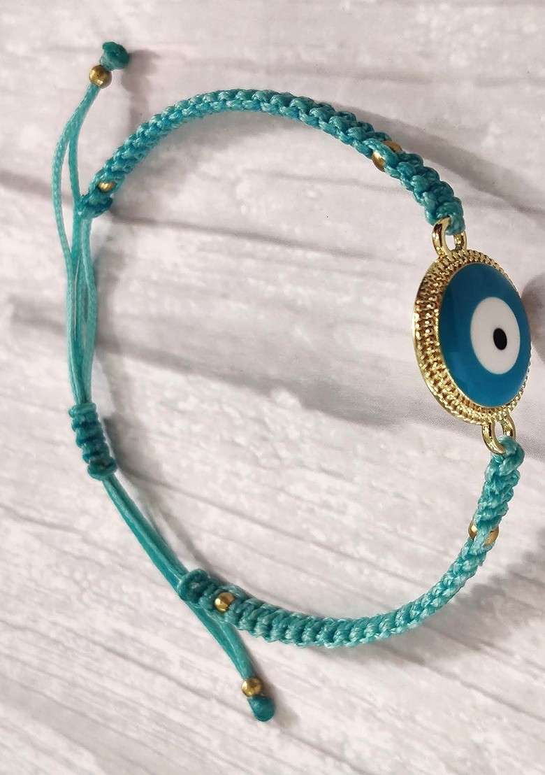 Evil Eye Rakhi Combo For Bhaiya With Roli Chawal Shagun And Greeting Card - Indya