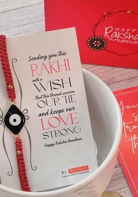 Bracelet Rakhi Combo For Bhaiya With Roli Chawal Shagun And Greeting Card