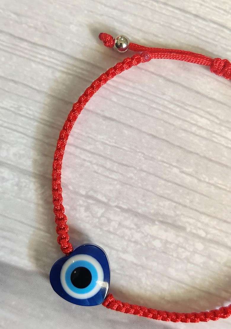 Evil Eye Rakhi Combo For Bhai With Roli Chawal Shagun And Greeting Card - Indya