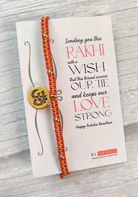 Bracelet Rakhi Combo For Bhaiya With Roli Chawal Shagun And Greeting Card