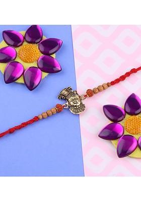 4 Pieces Multicolored Beaded Rakhi Combo Set