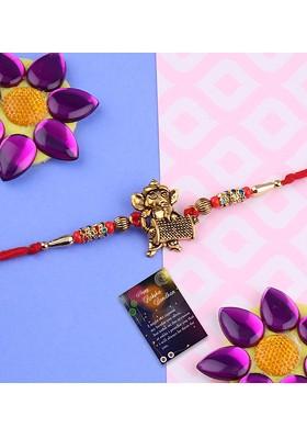 Pack Of 5 Multicoloured Rakhi With Roli Chawal Set
