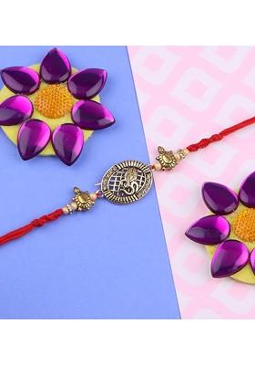 5 Pieces Multicolored Beaded Rakhi Combo Set