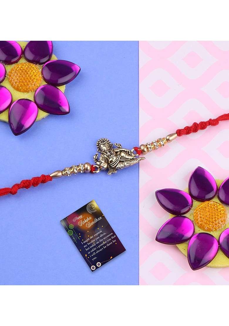 4 Pieces Multicolored Beaded Rakhi Combo Set - Indya
