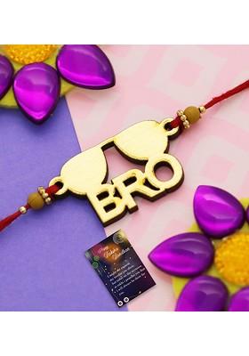 Pack Of 4 Multicoloured Bhaiya Bhabi Rakhi With Roli Chawal Set