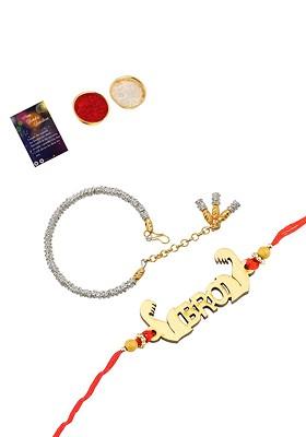 4 Pieces Multicolored Beaded Rakhi Combo Set