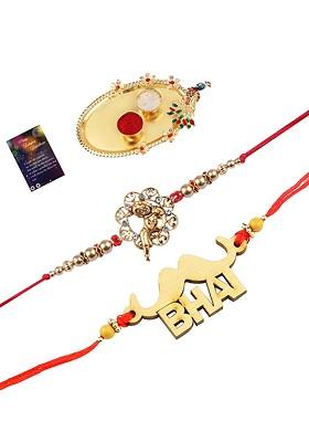 Pack Of 5 Multicoloured Rakhi With Roli Chawal Set