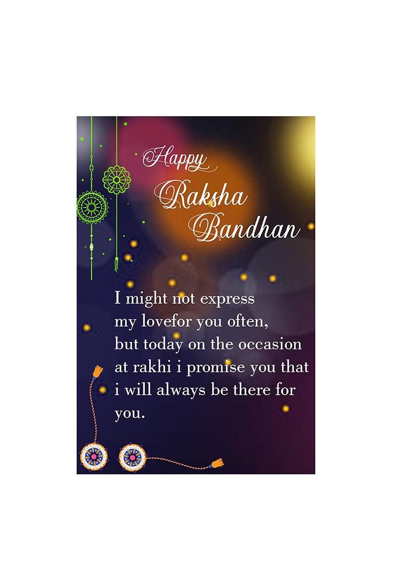 1 Bhaiya Rakhi With Pooja Thali Roli Chawal Greeting Card