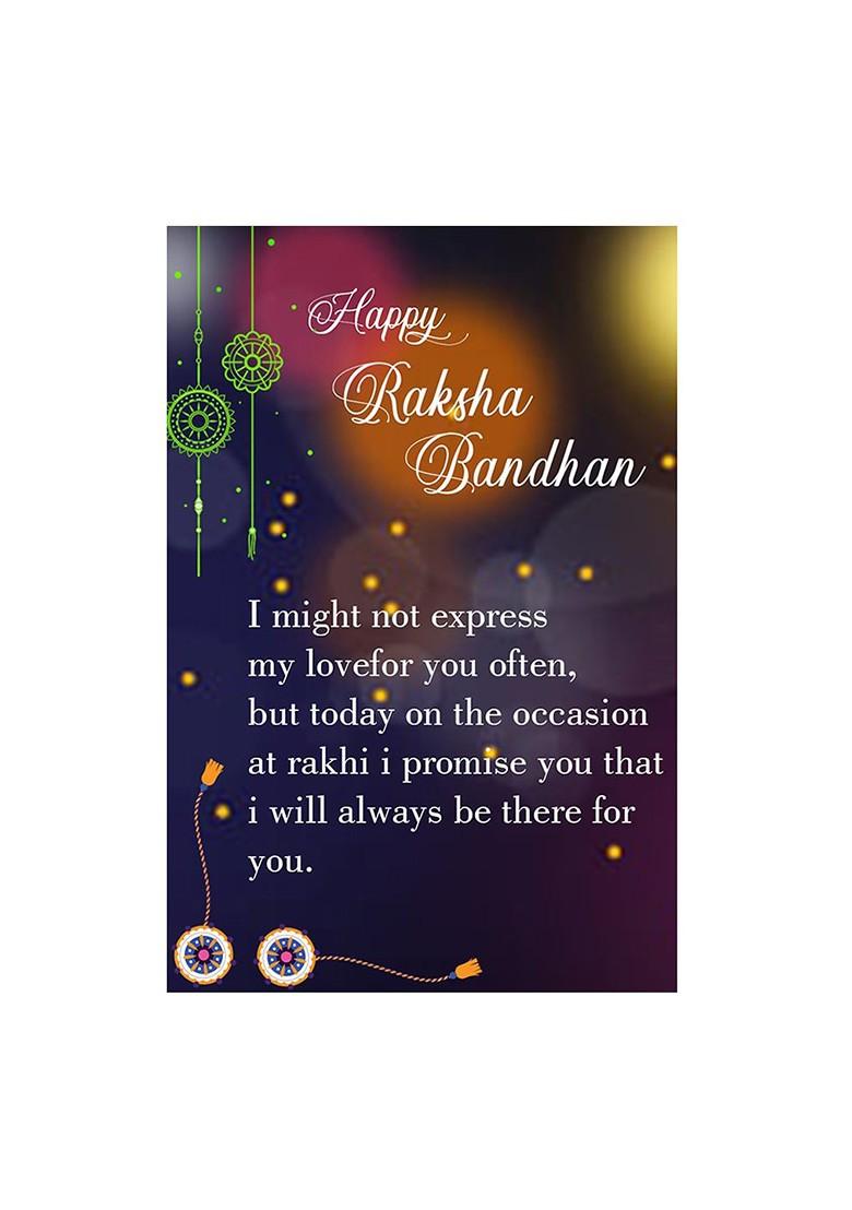 1 Bhaiya Rakhi With Pooja Thali Roli Chawal Greeting Card
