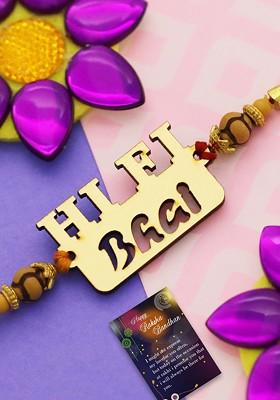 1 Bhaiya Rakhi With Pooja Thali Roli Chawal Greeting Card