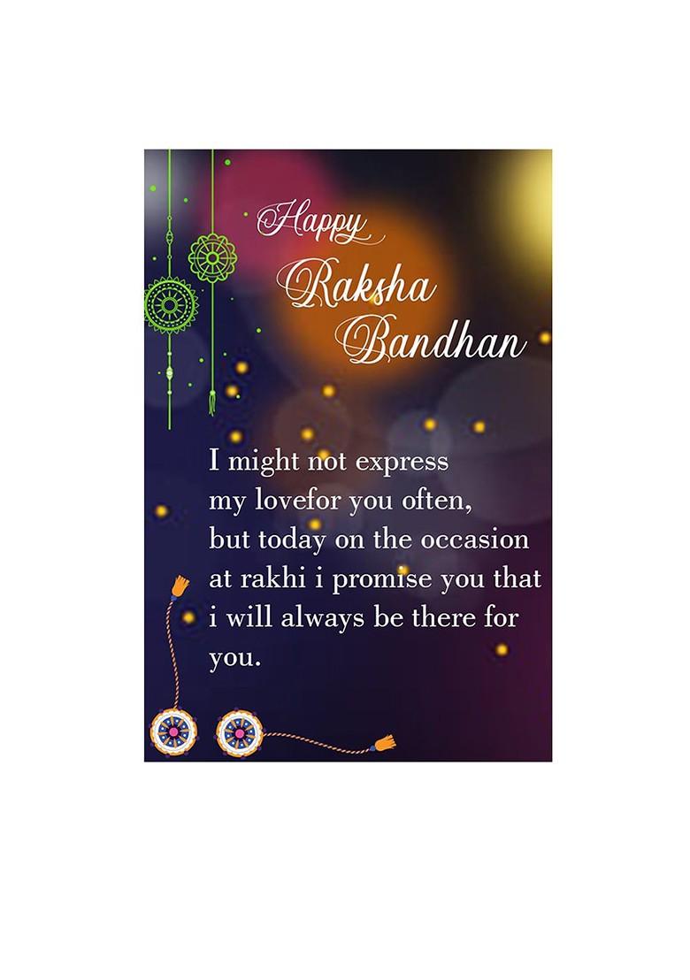 Gold Toned And Maroon 1 Rakhi 1 Bhaiya Rakhi With Pooja Thali Roli Chawal Card