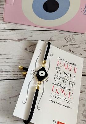 Bracelet Rakhi Combo For Bhaiya With Roli Chawal Shagun And Greeting Card